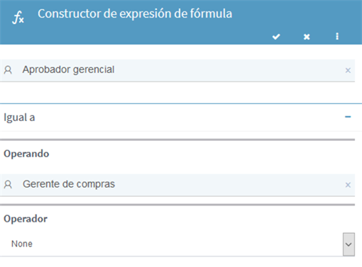 Title: Constructor de expresión de fórmula para el Gerente de compras