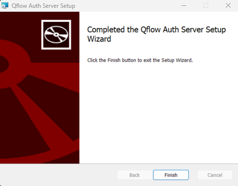 Authentication server installation completed