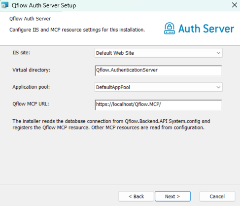 IIS and MCP server configuration