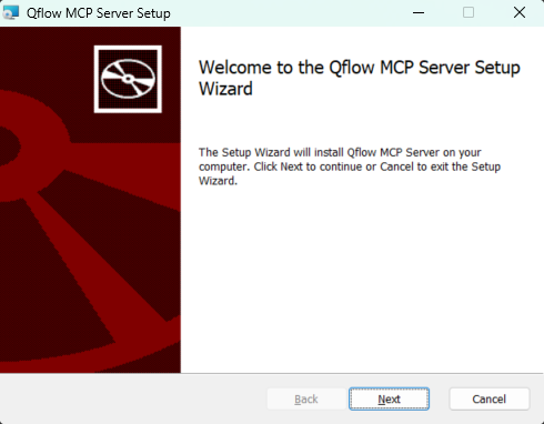 MCP server installer welcome screen
