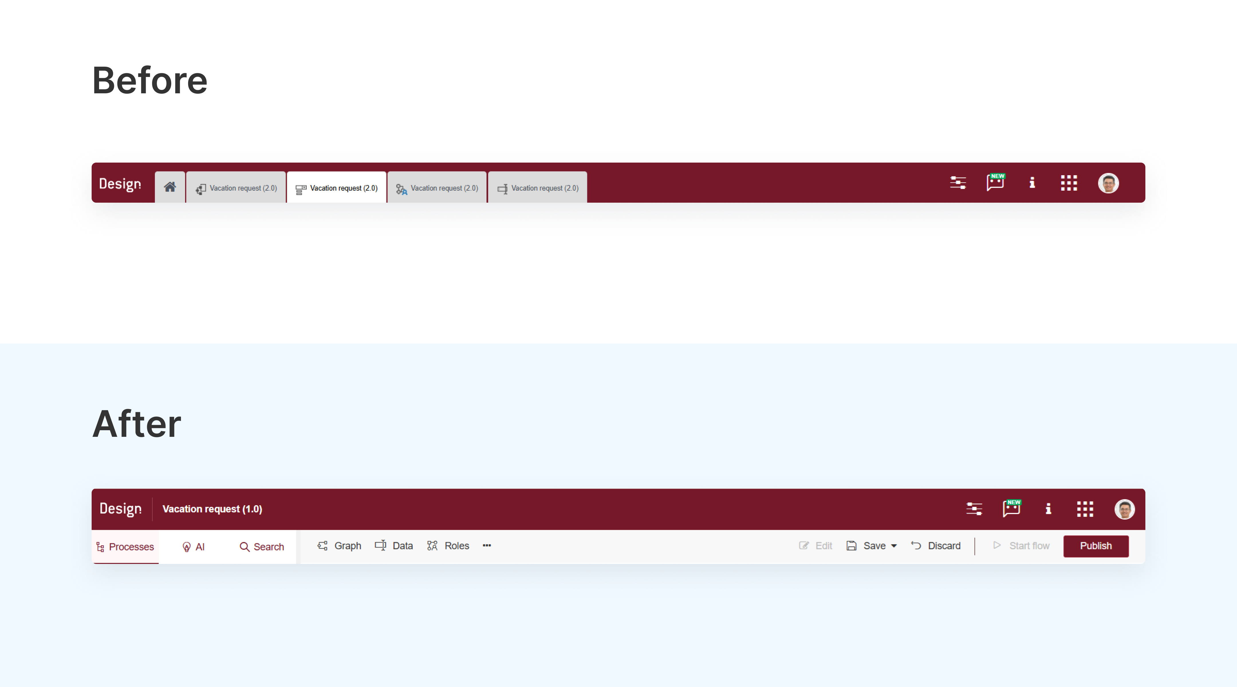 Changes in Qflow Design navigation