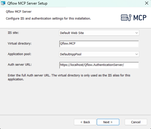 Configuración de IIS y del servidor de autenticación para el servidor MCP