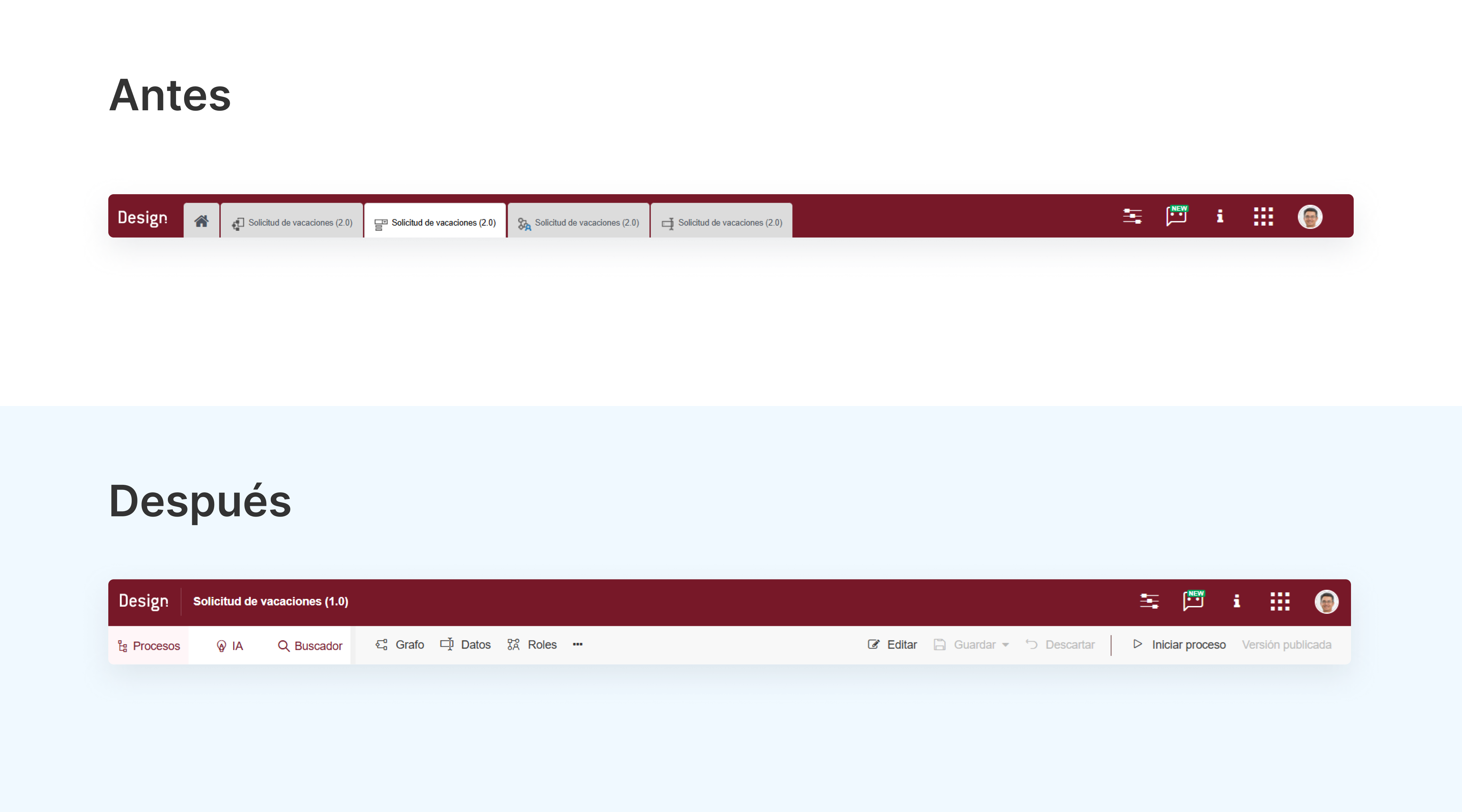Cambios en navegación de Qflow Design