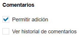 Permitir adición de comentarios