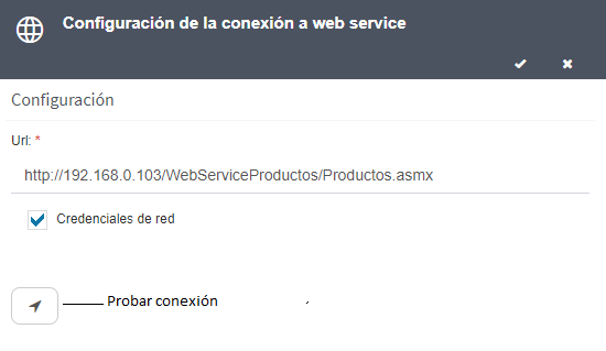 Configuración de conexión a web service